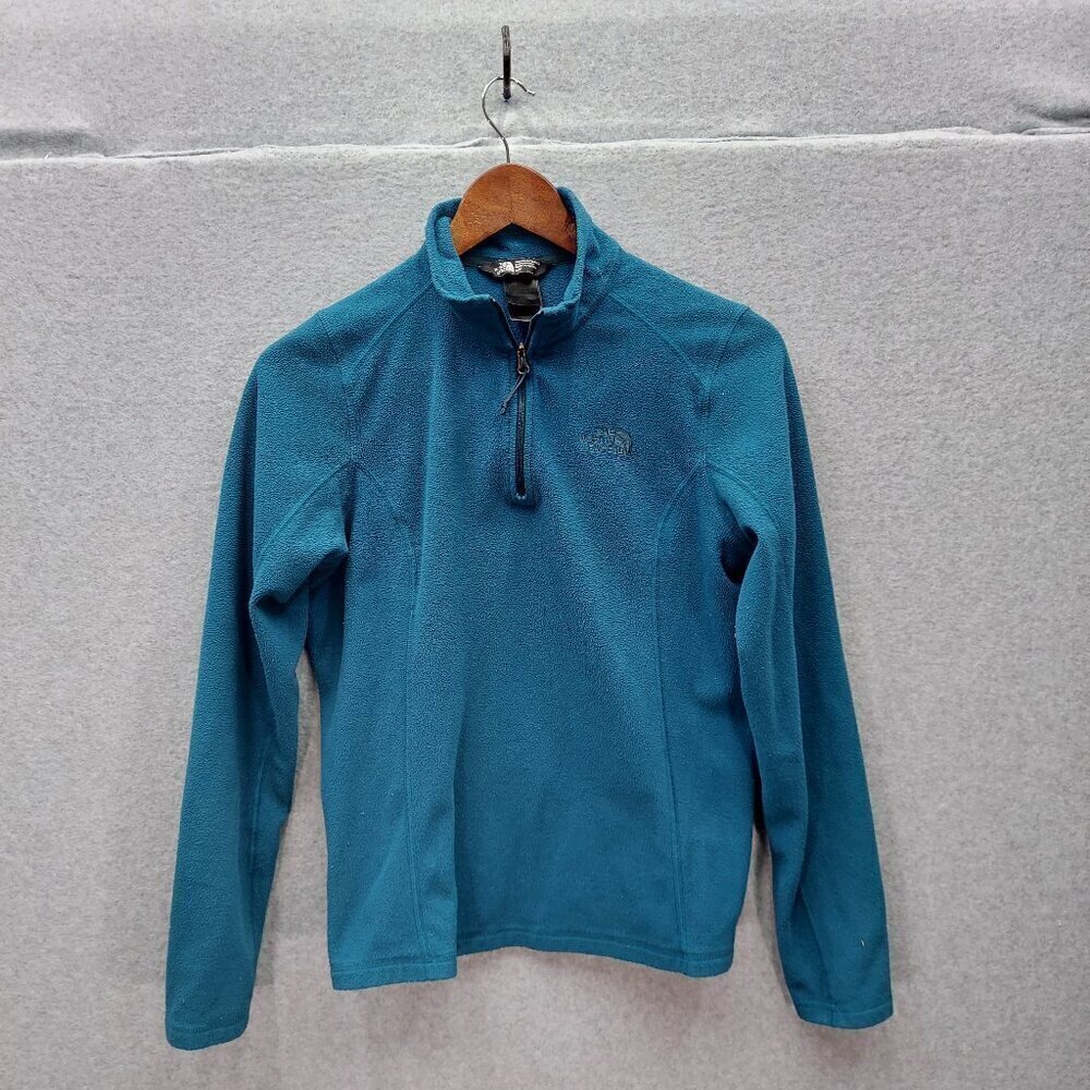 The North Face Womens MM Blue Fleece Quarter Zip Pullover Jacket